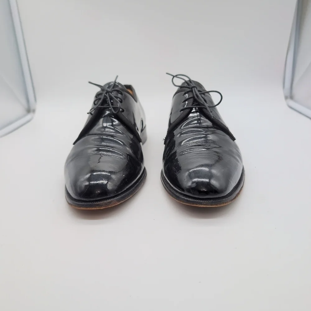 Black sz 10.5  Patent Leather Oxford Shoes By Pronto Uomo Firenze